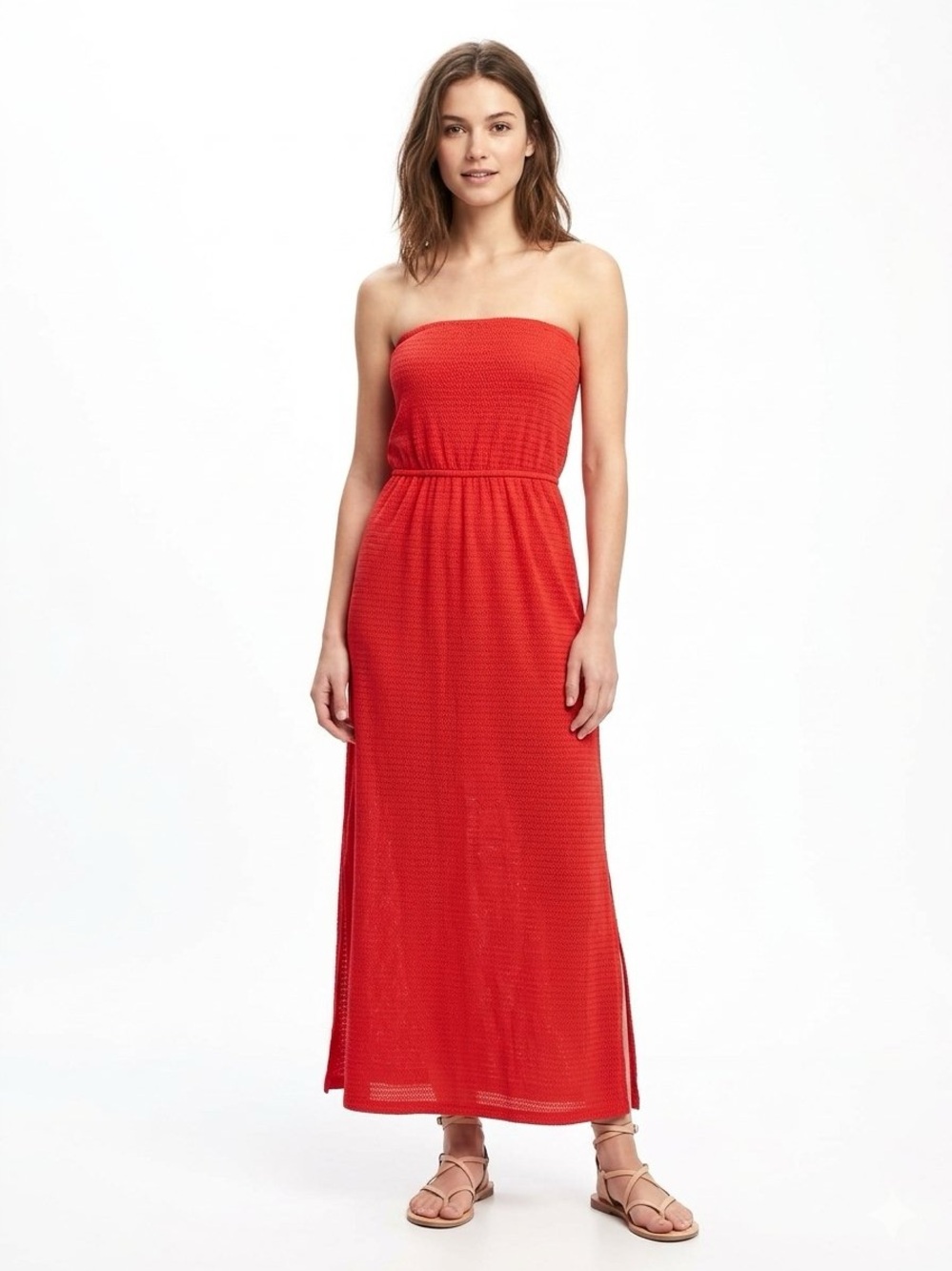 Cache Strapless Casual Red Maxi Dress